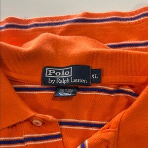 Polo by Ralph Lauren Bright Orange Polo with Stripes